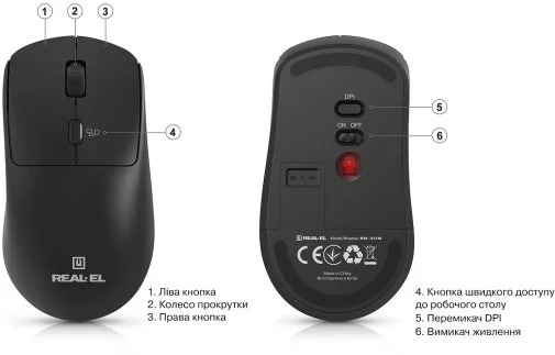 Фото: Миша Real-EL RM-317W Wireless Black (EL123200052) № 20 | KTC