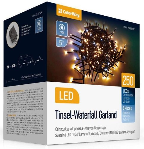 Гірлянда ColorWay LED 250 LED/5m (CW-G-250L5VMC)