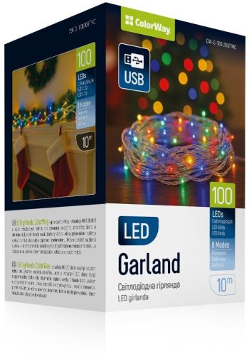 Гірлянда ColorWay 100 LED/10m USB (CW-G-100L10UTMC)