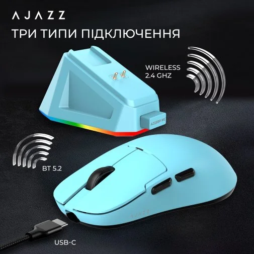 Фото: Миша Ajazz AJ159P MC WL/BT/USB Blue (AJ159P-MC-Blue) № 31 | KTC