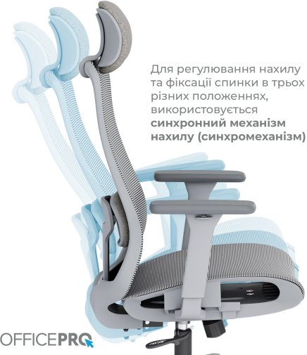 Крісло OfficePro Wave OC670 Gray (OC670-G-G-G)