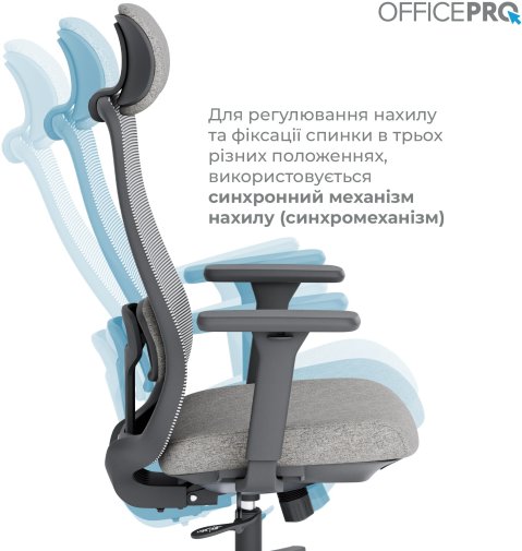 Крісло OfficePro Wave OC599 Black/Dark Gray (OC599-B-DG-DG)