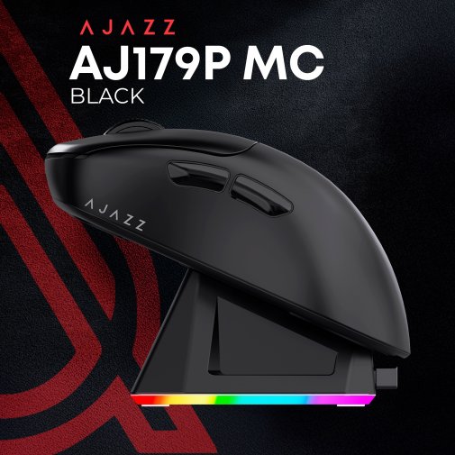 Мишка, Ajazz AJ179P MC WL/BT/USB, Black ( Gaming )