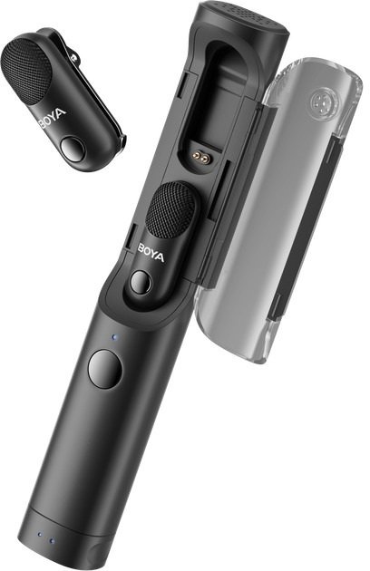 Бездротовий петличний мікрофон Boya Magic-02 Type-C/Lightning Black