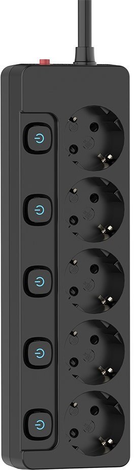 Мережевий фільтр ColorWay PSEA55SBK 5/2m Black (CW-PSEA52SBK)