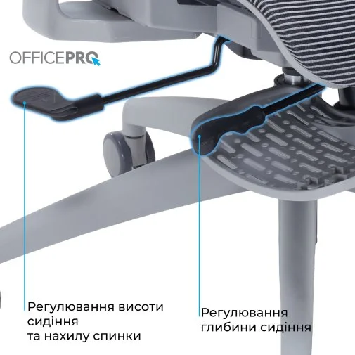 Фото: Крісло OfficePro Skyline Footrest OC750 Gray/Dark Gray (OC750-G-DG-DG) № 34 | KTC
