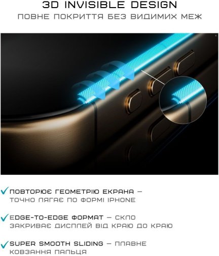 Захисне скло Apple for iPhone 17 - 3D Invisible 5X Reinforced (6975593907651)
