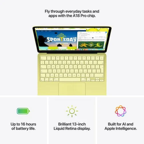 Фото: Вживаний Ноутбук Apple MacBook Neo 2026 13 8/256GB Citrus (MHFD4 A++) практично новий № 12 | KTC