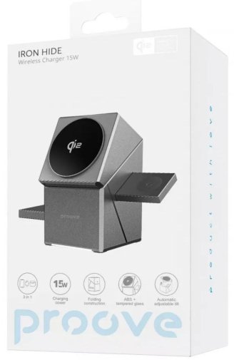 Бездротовий зарядний пристрій Proove Iron Hide 3in1 Qi2 Gray (WSIH15000003)