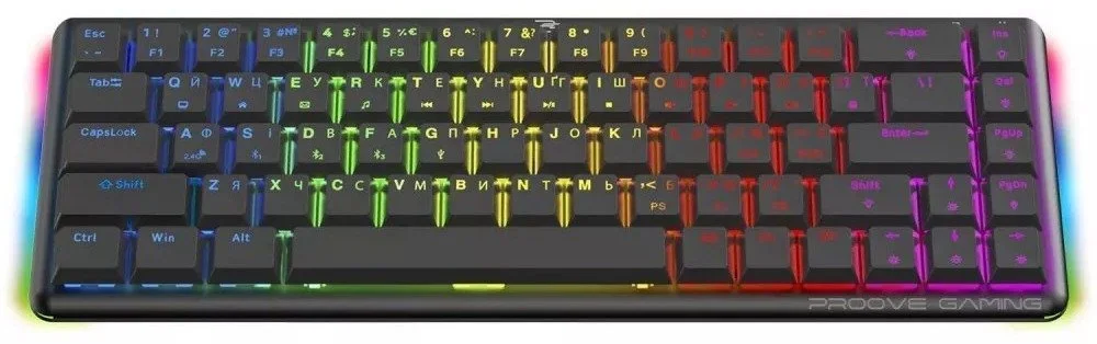 Фото: Клавіатура Proove Gaming AFK Outemu Red ENG/UA WL/BT/USB Black (WKAFK1022001) № 11 | KTC