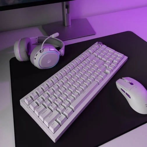 Фото: Клавіатура Proove Gaming Slicker Special Edition Huano Kobe WL/BT/USB White/Purple (WKSLSE022416) № 29 | KTC
