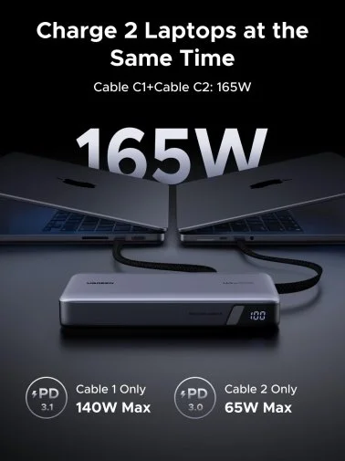 Фото: Батарея універсальна UGREEN PB552 25000mAh 165W Grey (55995B) № 10 | KTC