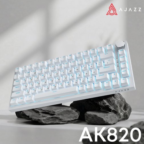 Клавіатура Ajazz AK820 Red Switch ENG/UKR USB White (AK820-R-W)