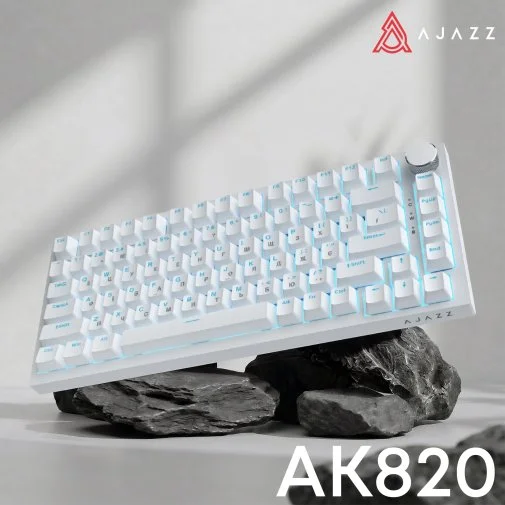 Фото: Клавіатура Ajazz AK820 Red Switch ENG/UKR USB White (AK820-R-W) № 23 | KTC