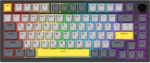 Клавіатура Ajazz AK820 Sea Salt Switch ENG/UKR USB Black (AK820-SS-BGY)