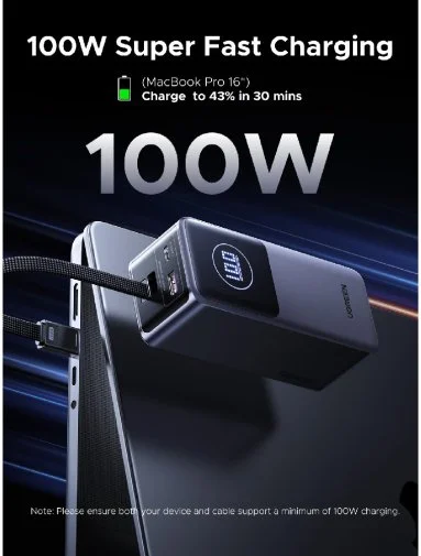 Фото: Батарея універсальна UGREEN PB723 20000mAh 130W Space Grey (55365B) № 14 | KTC