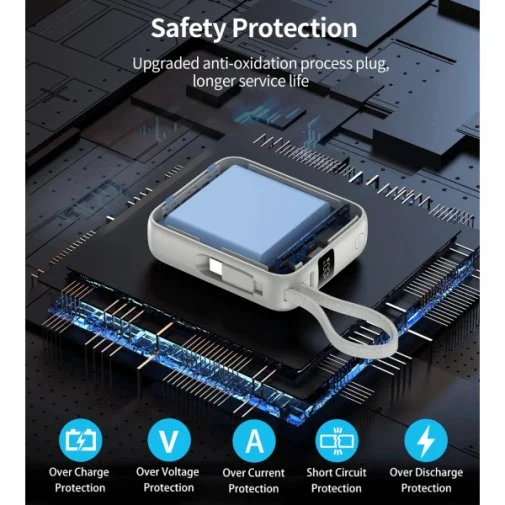 Фото: Батарея універсальна Choetech B832 10000mAh 35W Buid-in Type-C Cabel Grey (B832-GY) № 19 | KTC