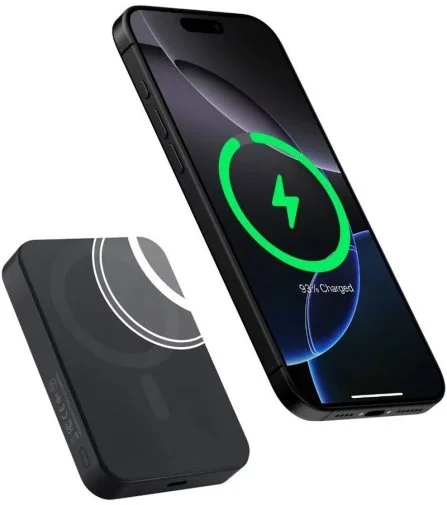 Фото: Батарея універсальна Pitaka Aramid Fiber Magnetic Qi2 10000mAh 15W Twill Black/Grey (PBQ2501) № 8 | KTC