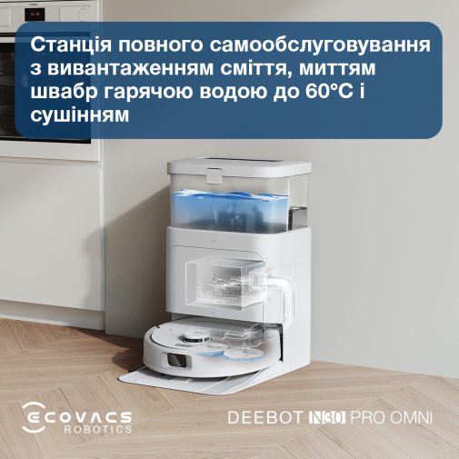 Робот-пилосос ECOVACS DEEBOT N30 PRO OMNI (YDLX11-1 WHITE)
