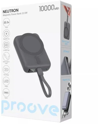 Фото: Батарея універсальна Proove Neutron 10000mAh 22.5W Qi 15W Gray (PBNE22022203) № 13 | KTC