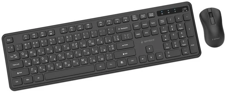 Фото: Комплект клавіатура+миша Gembird Slim Pro Business Wireless Black (KBS-WPS-01-CYRL) № 7 | KTC