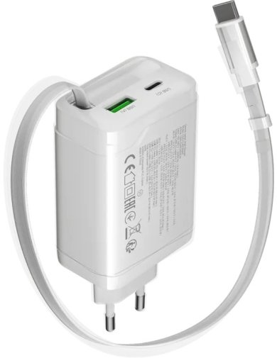Зарядний пристрій Canyon OnCharge 65RC GaN 65W White (CNS-CURC65ACW)