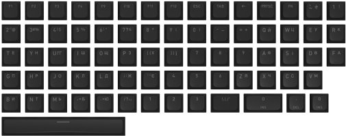 Набір кейкапів Hator OMA Profile PBT Keycap Set US/UA ANSI/ISO Black (HTS500)