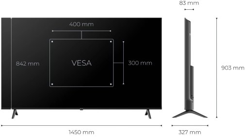 Телевізор QLED Kivi 65U7000MB (Android TV, Wi-Fi, 3840x2160)