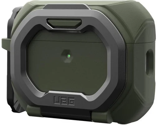 Фото: Чохол UAG for Airpods Pro 3nd Gen 2025 - Monarch with Built-in Phone Stand Olive Drab/Silver (104131117233) № 31 | KTC