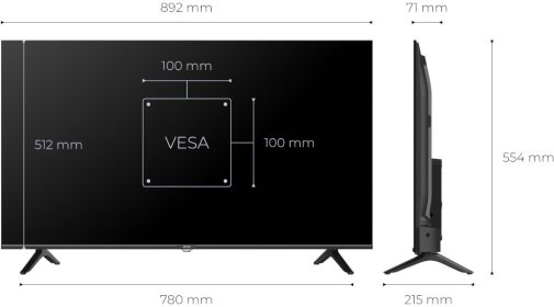 Телевізор QLED Kivi 40F9000HB (Smart TV, Wi-Fi, 1920x1080)