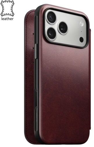 Чохол Nomad for Apple iPhone 17 Pro - Modern Leather Folio Horween Burgundy (NM011833858)