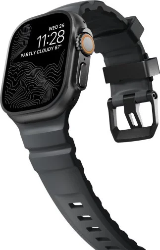 Фото: Ремінець Nomad for Apple Watch 46mm/49mm - Rocky Point Band Black Titanium Hardware Storm (NM014803858) № 21 | KTC