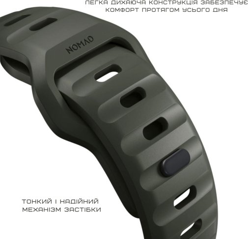 Ремінець Nomad for Apple Watch 46mm/49mm - Sport Ash Green (NM01132585)
