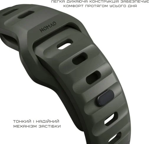 Фото: Ремінець Nomad for Apple Watch 46mm/49mm - Sport Band Ash Green (NM01132585) № 17 | KTC