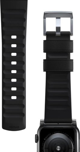 Ремінець Nomad for Apple Watch 46mm/49mm - Active Pro Silver Hardware Black (NM1A41SNW0)