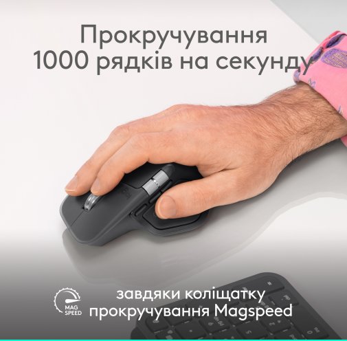 Миша Logitech MX Master 4 Performance Wireless/Bluetooth Graphite (910-007562)
