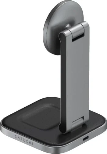 Фото: Бездротовий зарядний пристрій Satechi 2in1 Foldable Qi2 Stand Space Gray (ST-Q21FM) № 8 | KTC