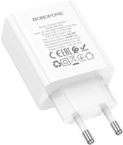Зарядний пристрій BOROFONE BA107A Stellar PD 30W White (6941991125348)