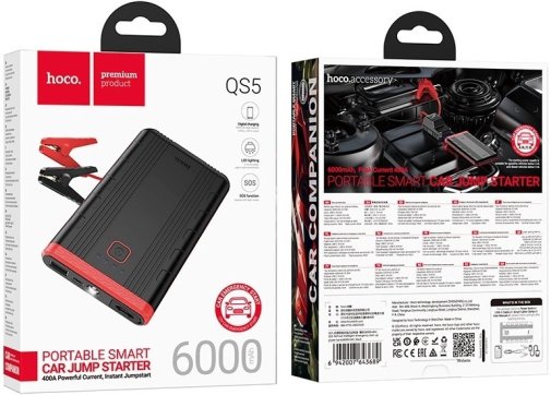 Бустер Hoco QS5 Refined Intelligent Emergency Start-Up Power Bank Black (6942007643689)