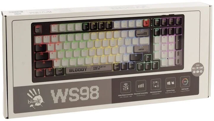 Фото: Клавіатура Bloody WS98 BLMS Red Plus Switch WL/BT/USB Grey (WS98 (Bloody Grey)) № 46 | KTC