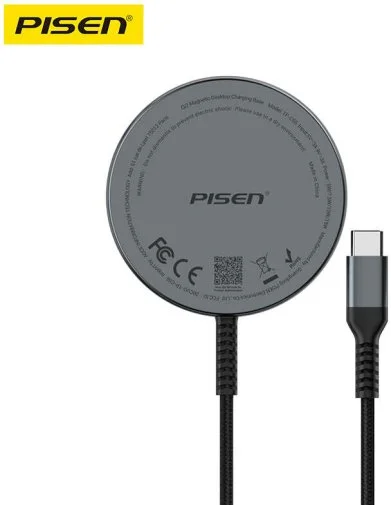 Фото: Бездротовий зарядний пристрій Pisen TP-C56 Qi2 Magnetic Desktop Charging Base 15W Black № 11 | KTC