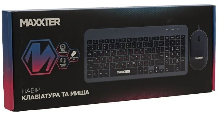 Фото: Комплект клавіатура+миша Maxxter KMS-CM-05-UA USB Black/Grey № 17 | KTC
