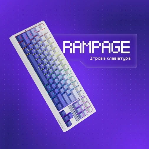 Фото: Клавіатура Proove Gaming Rampage WL/BT/USB Gradient Purple/Black (WKRM00022418) № 17 | KTC