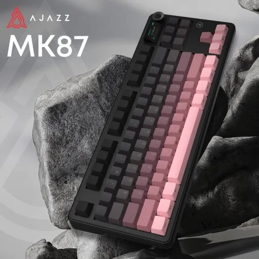 Фото: Клавіатура Ajazz MK87 Pitaya Switch WL/BT/USB Black/Pink (MK87-P-S-P) № 28 | KTC