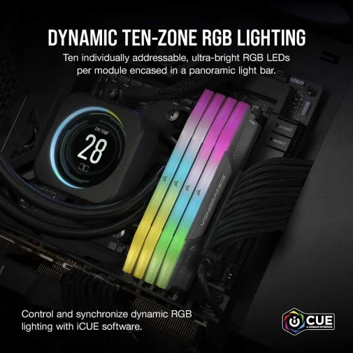 Фото: Оперативна пам’ять Corsair Vengeance RGB Gray DDR5 2x32GB (CMH64GX5M2D6000Z40) № 13 | KTC