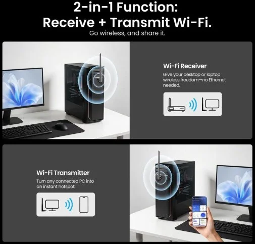 Фото: Wi-Fi адаптер Vention KDXB0 Wi-Fi 6 / BL 5.4 № 11 | KTC
