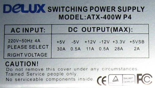 Фото: Блок живлення Delux 400W № 5 | KTC