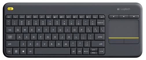 Клавіатура Logitech K400 Plus Wireless Touch чорна вигляд зверху