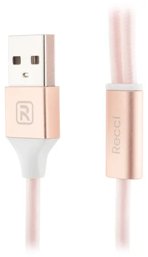 Фото: Кабель USB Recci RCD-H120 Delicate AM / microUSB+Lightning 1.2м рожевий № 6 | KTC