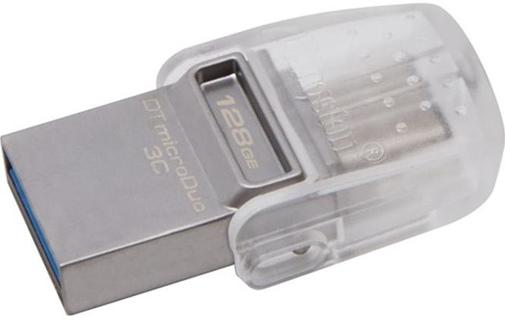 Флешка USB Kingston DT MicroDuo 3C 128 ГБ (DTDUO3C/128GB) срібляста